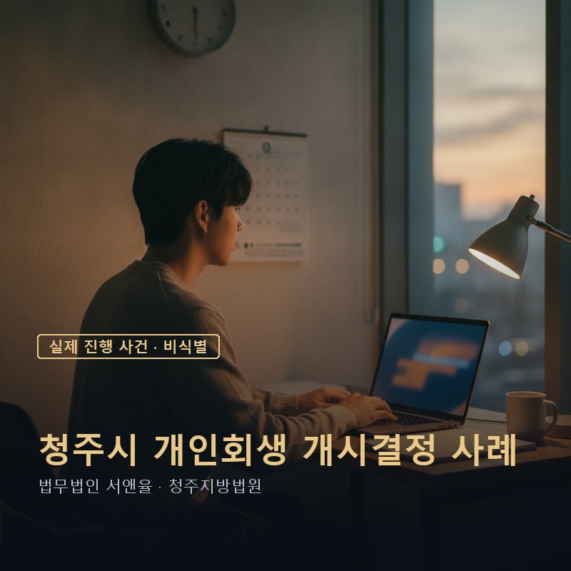 개인회생 신청방법 채무통합·대환대출 후에도 신청할 수 있을까?｜청주 20대 개시결정 사례 — 이해를 돕기 위한 연출 이미지